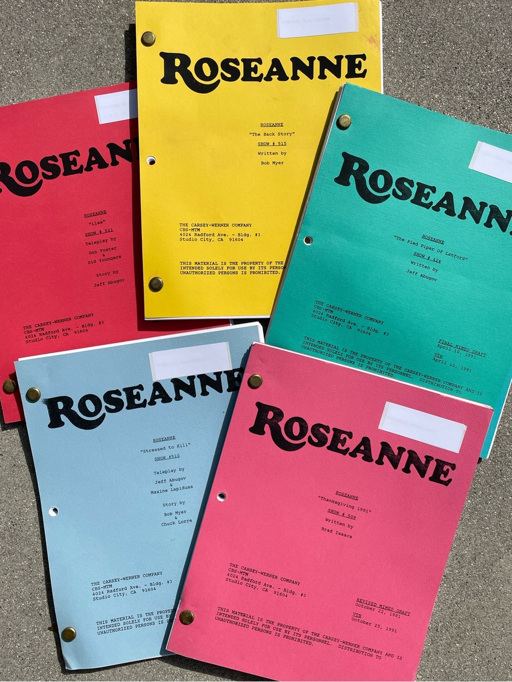 *5* Roseanne TV Series Original Production Used Scripts 1991-92 BULK DEAL!!